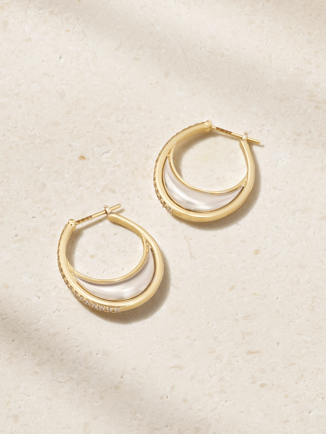 L'atelier Nawbar Bloop 18-karat Gold Diamond Hoop Earrings In Multi