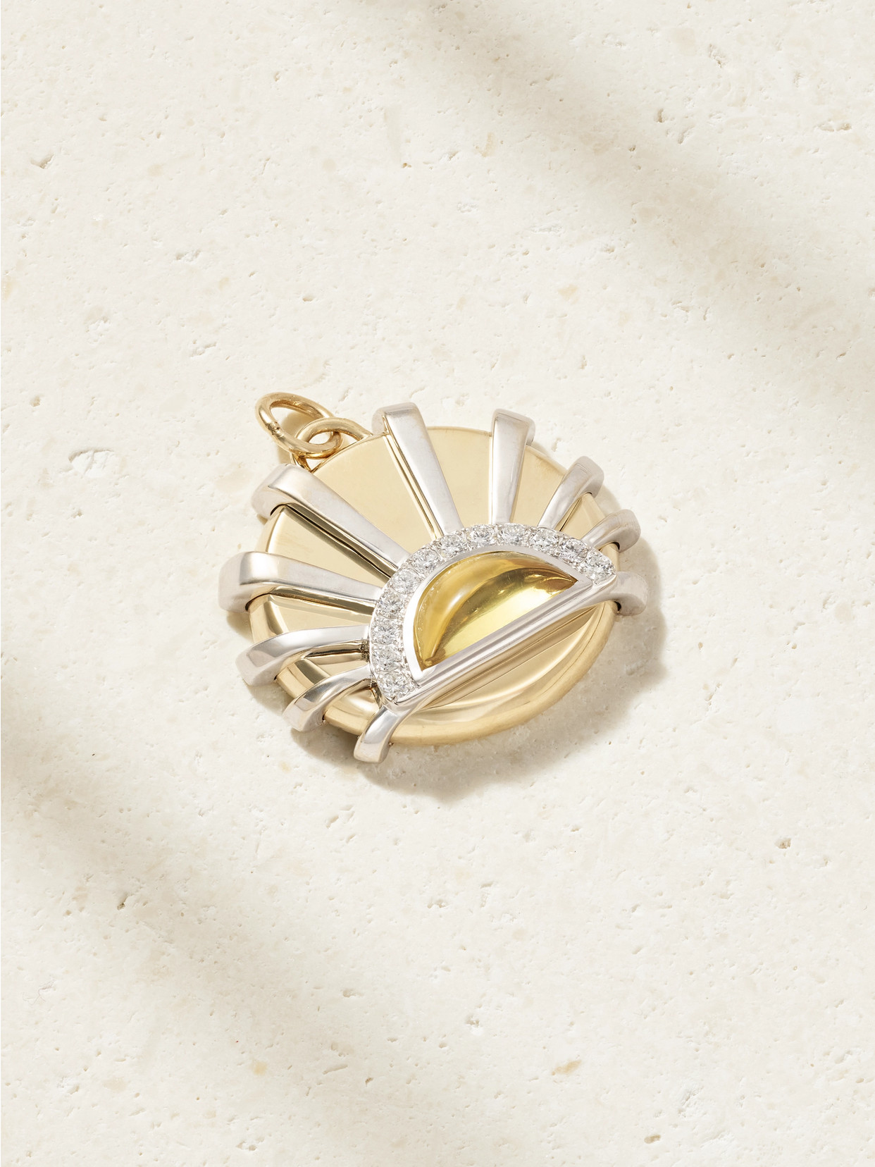 L'atelier Nawbar Sun Dawn 18-karat Gold, Citrine And Diamond Necklace