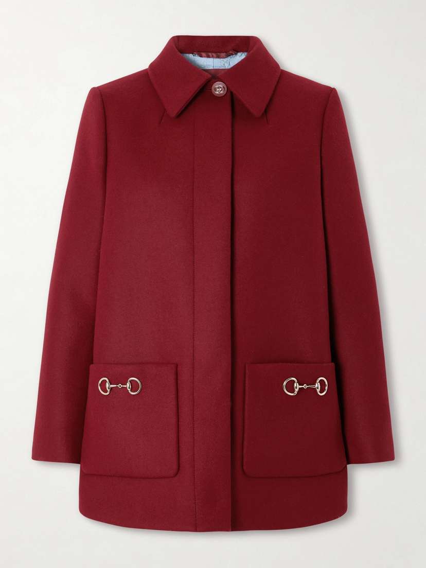 Gucci Horsebit-embellished Wool-twill Coat
