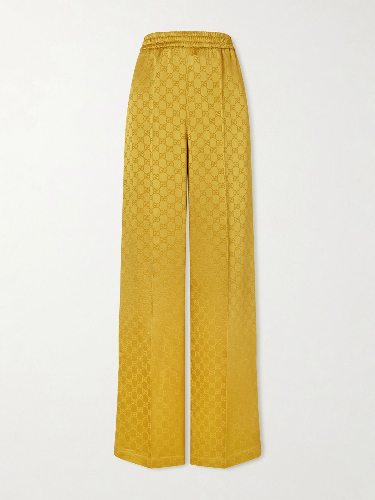 satin jacquard straight leg pants