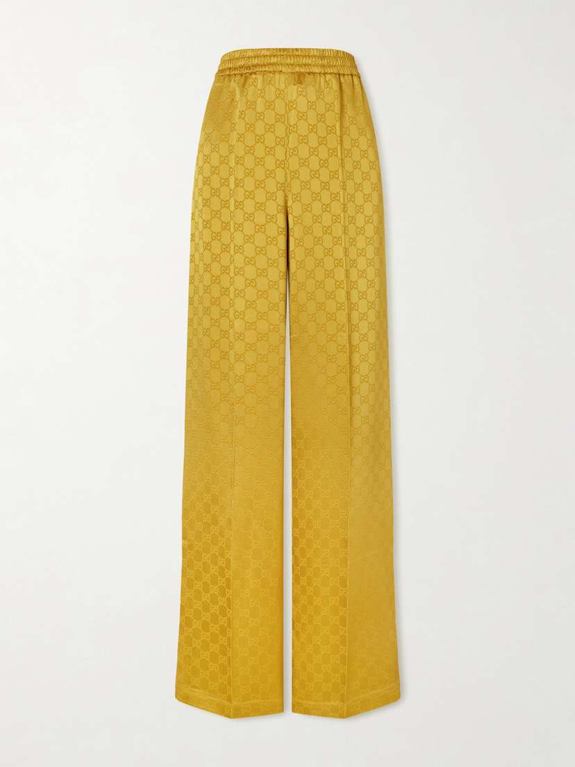 Gucci Satin-jacquard Straight-leg Pants