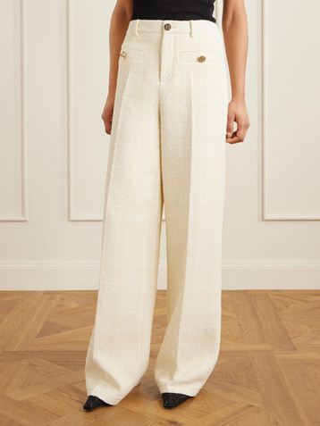 Gucci Wide-leg cotton-tweed pants