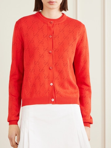 Gucci Perforated silk-blend cardigan