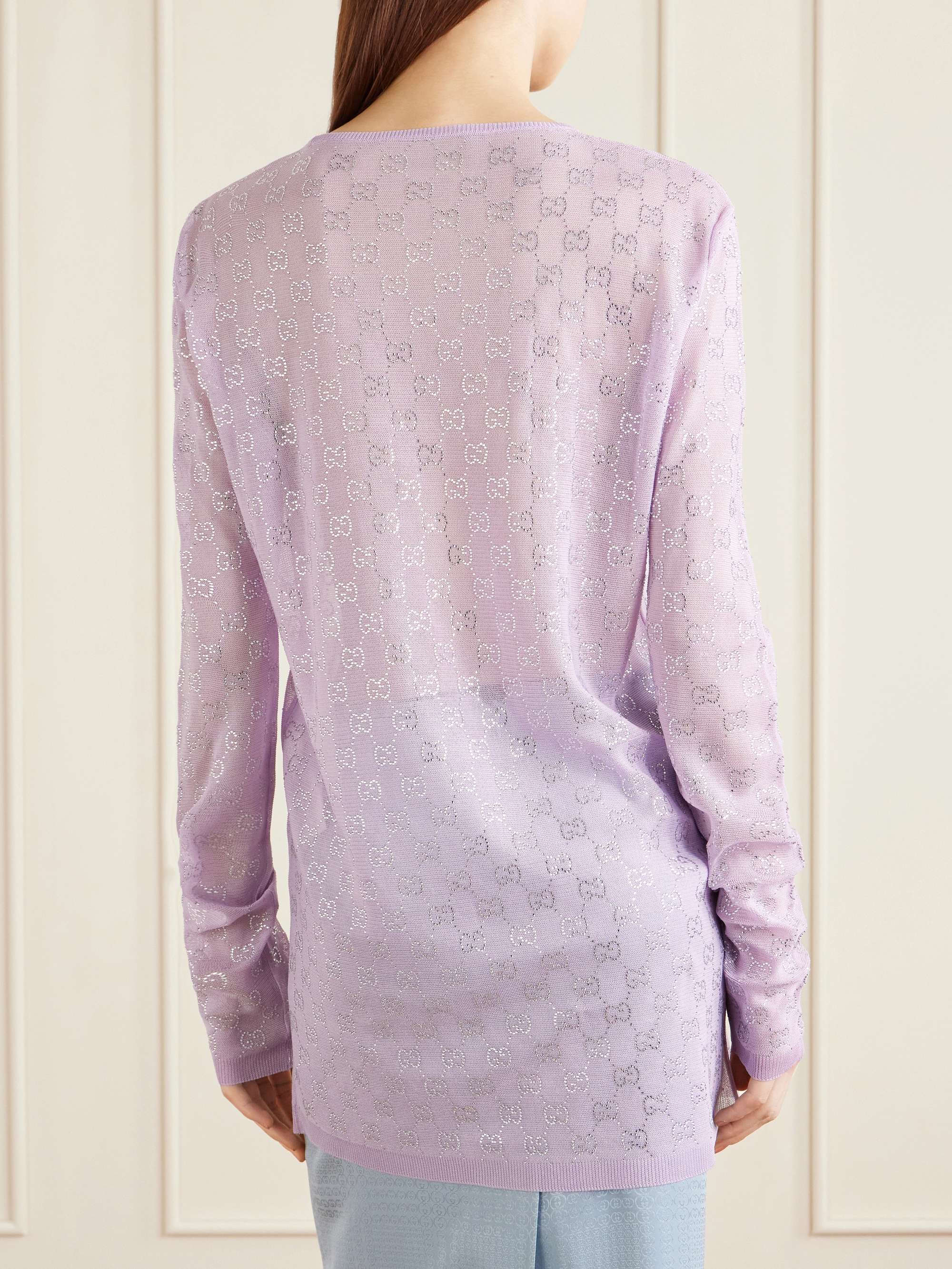 GUCCI シルクニット GUCCI Crystal-embellished knitted silk sweater | NET-A-PORTER