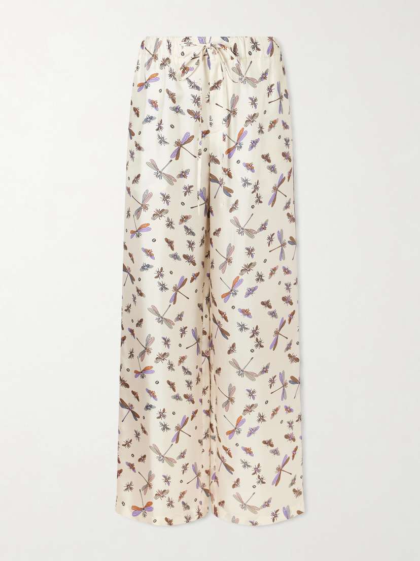 Gucci Printed Silk-satin Wide-leg Pants