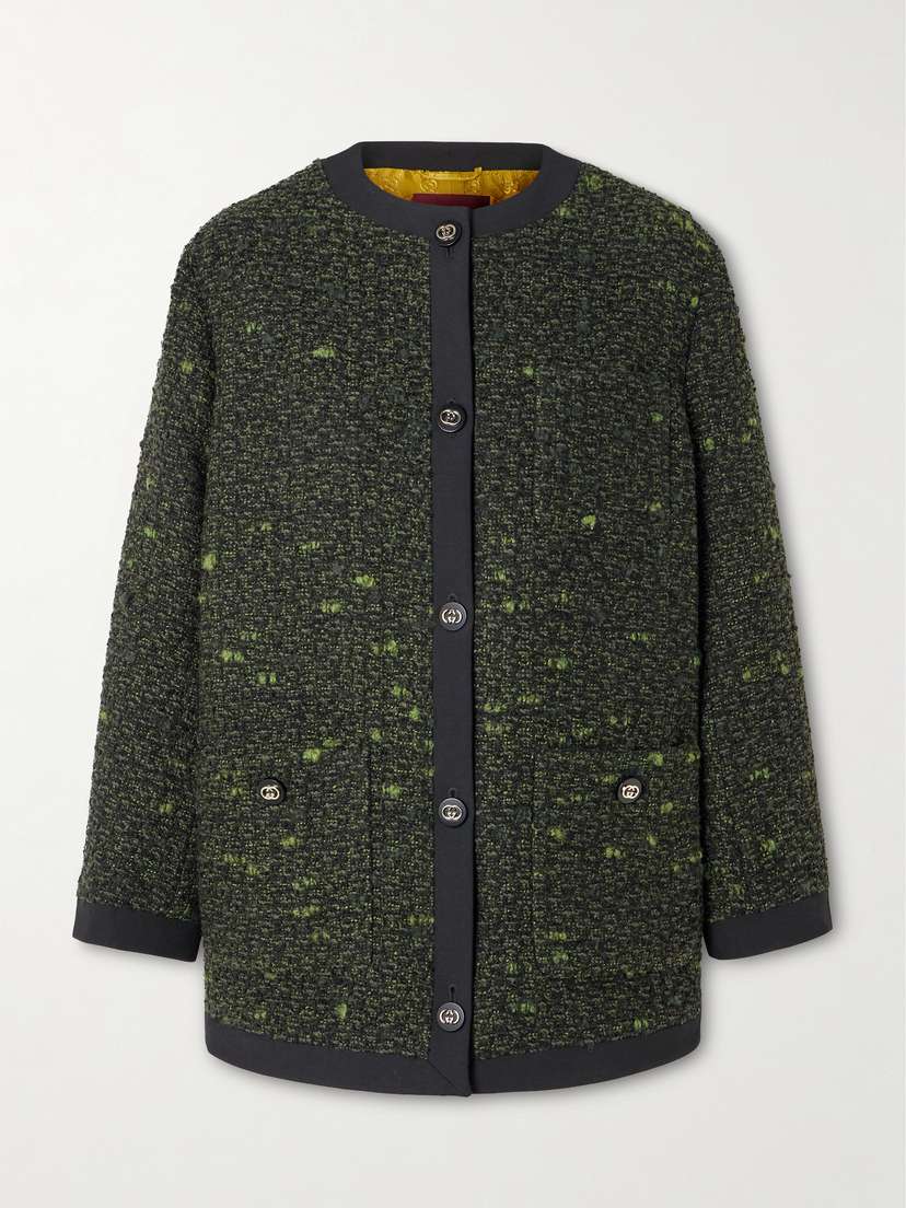Gucci Crepe-trimmed Wool-blend Bouclé Jacket