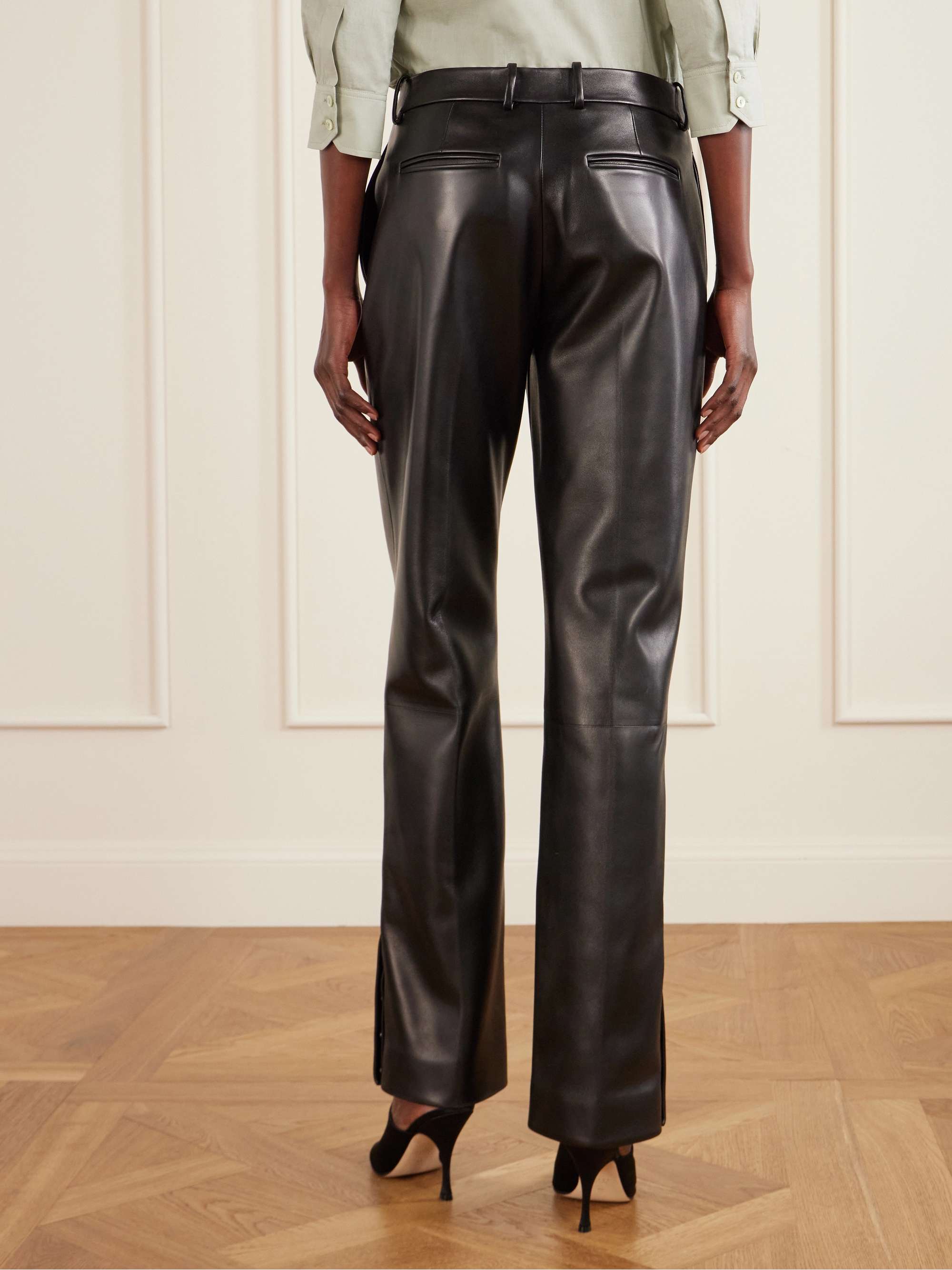 GUCCI Leather straight-leg pants | NET-A-PORTER