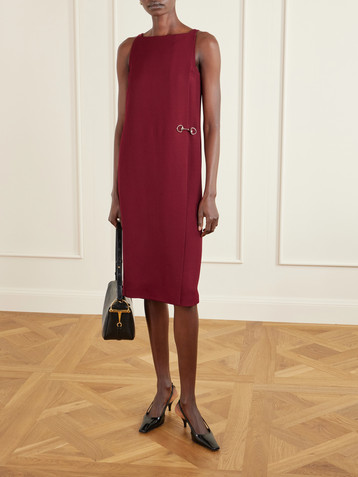 Gucci Horsebit-embellished crepe midi dress