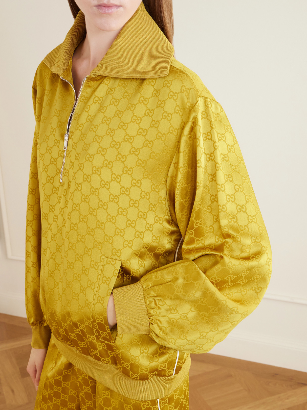 Satin-Jacquard Track Jacket