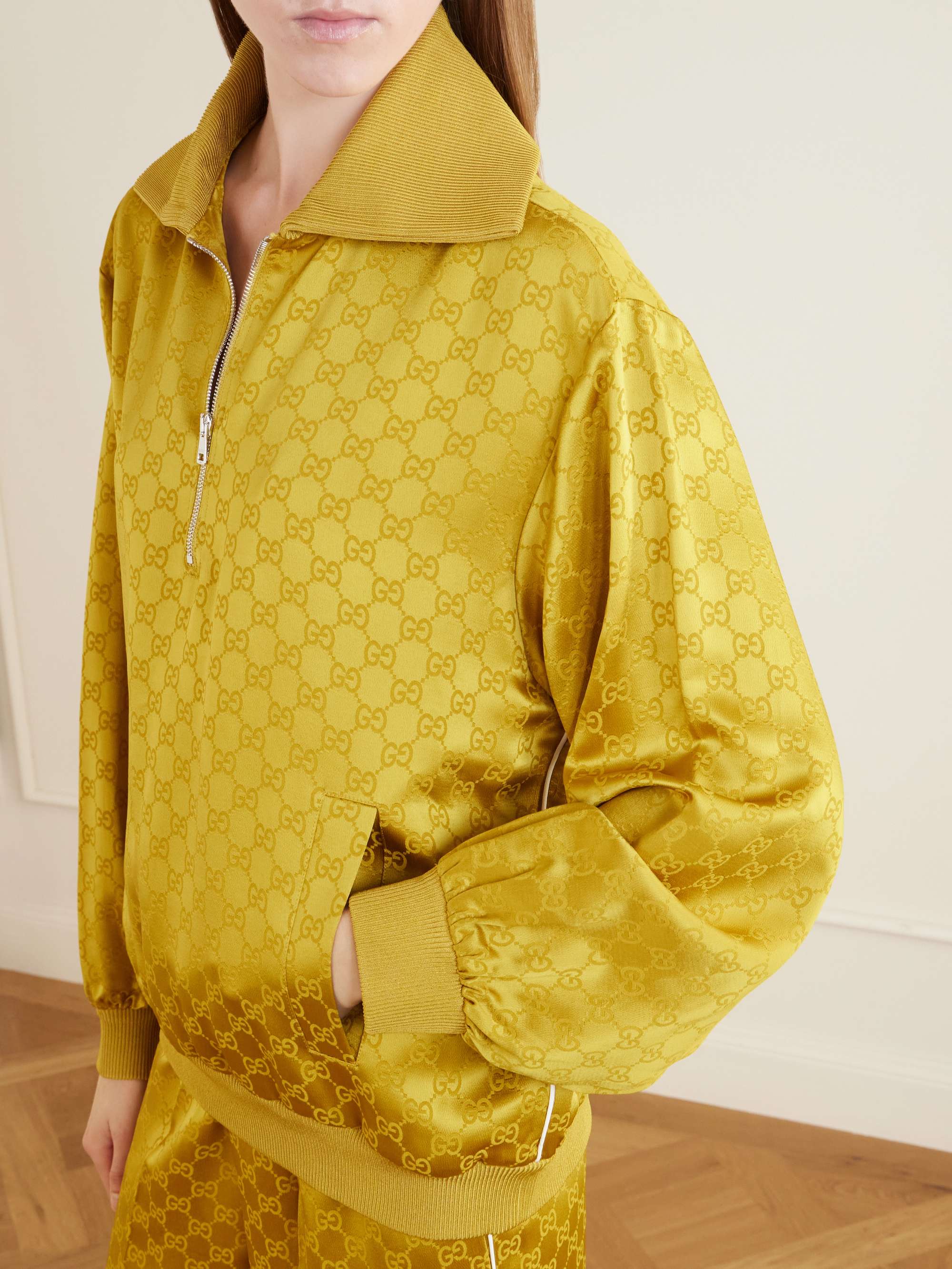 GUCCI Satin-jacquard track jacket | NET-A-PORTER