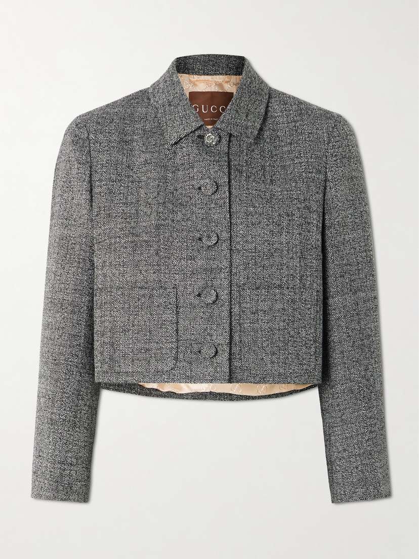 Gucci Cropped Wool-tweed Jacket