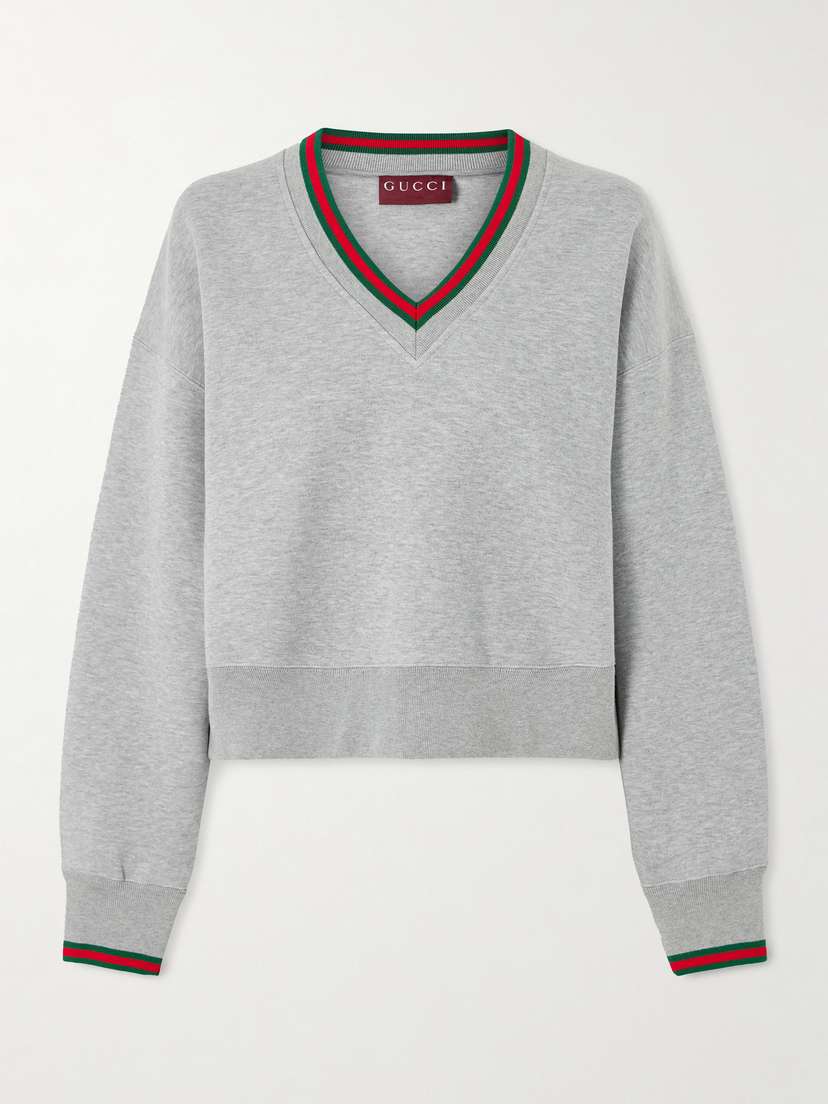 Gucci Striped Cotton-blend Jersey Sweater