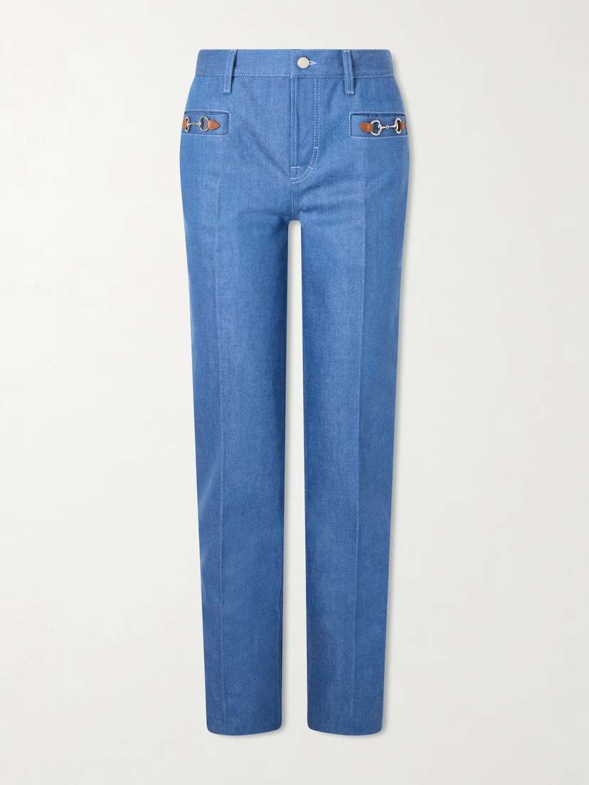 Gucci Kate Horsebit-embellished Straight-leg Jeans