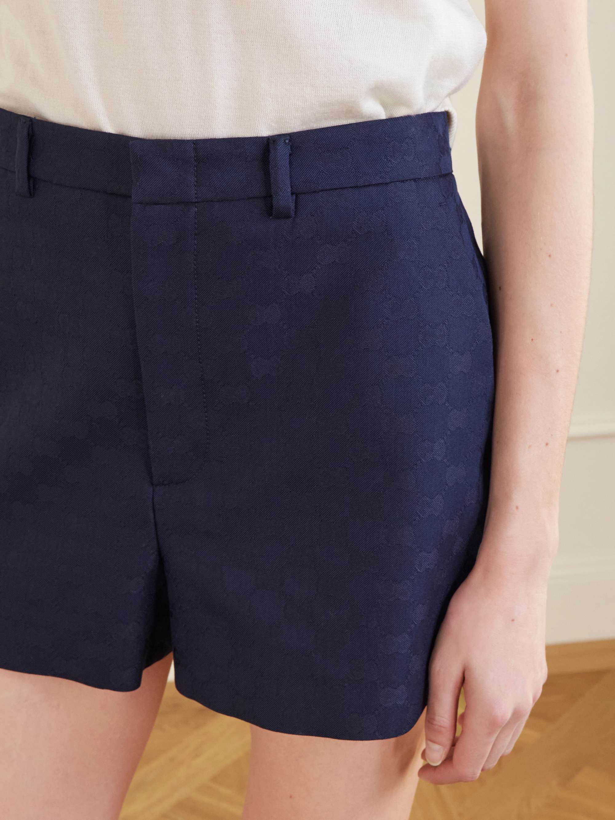 GUCCI Twill jacquard shorts | NET-A-PORTER
