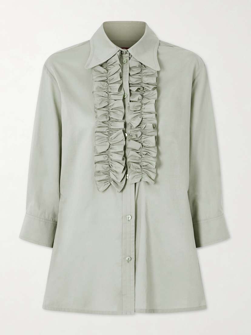 Gucci Ruffled Cotton-mousseline Shirt