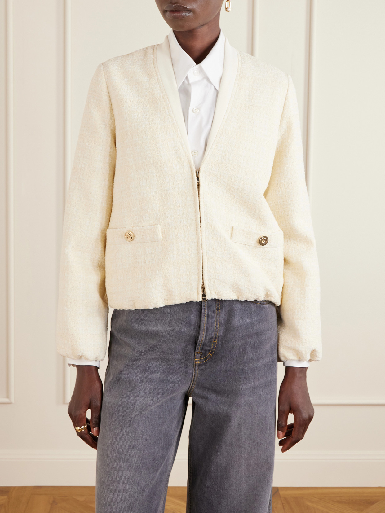 Cotton-Blend Bouclé Jacket