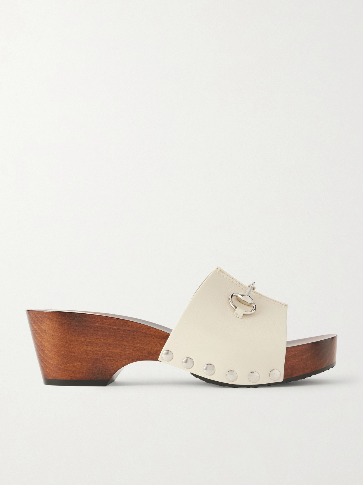 Embellished Leather Clogs