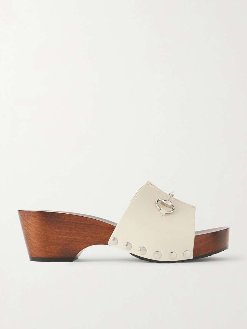 Gucci Embellished Leather Clogs