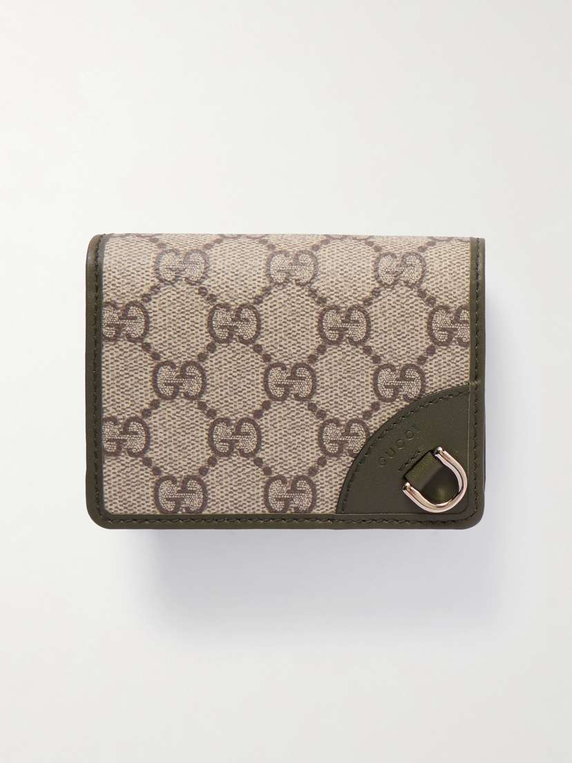 Gucci Leather-trimmed Printed Coated-canvas Wallet