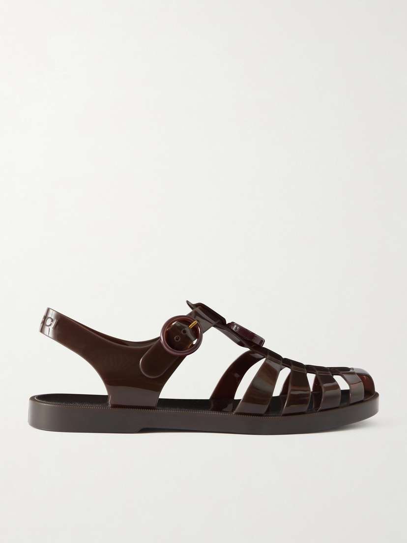 Gucci Fisherman Embellished Rubber Sandals