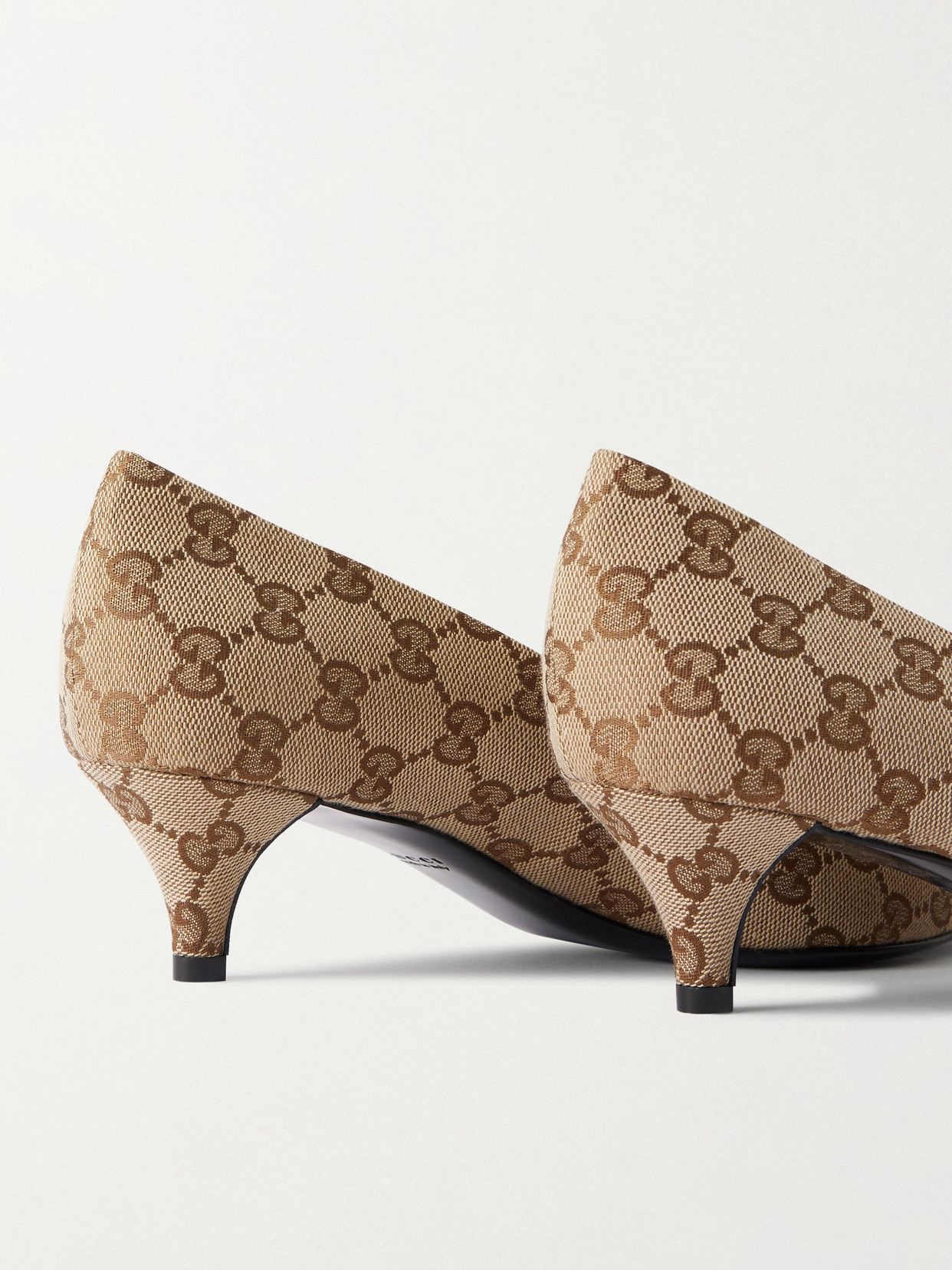 Vittoria Horsebit-Embellished Canvas-Jacquard Pumps