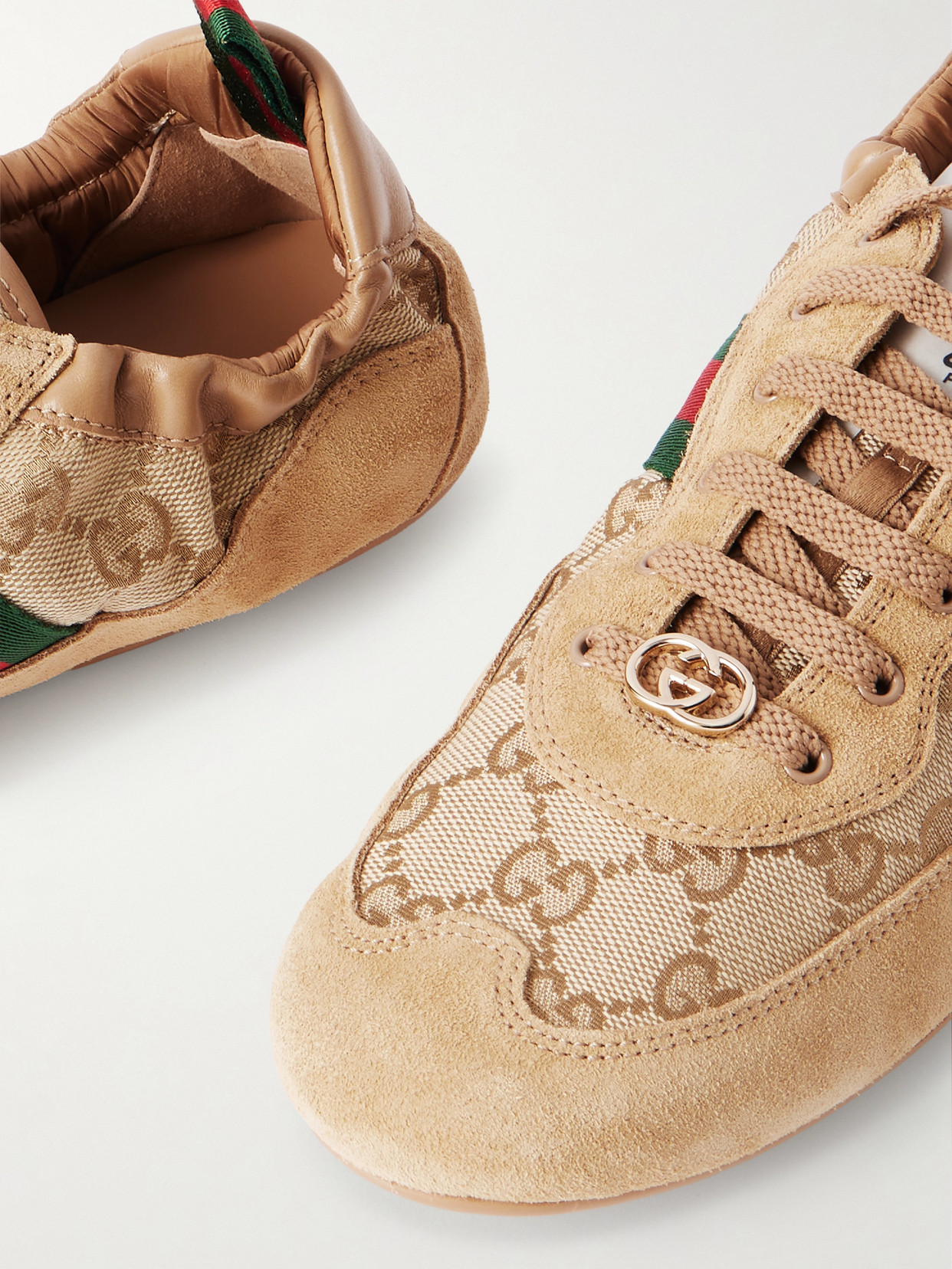 Shift Webbing And Leather-Trimmed Canvas-Jacquard And Sneakers