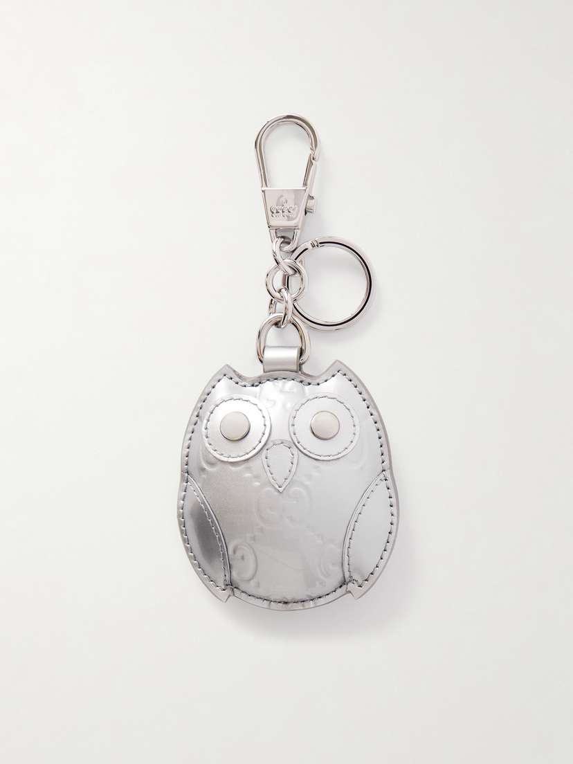 Gucci Studded Debossed Metallic Leather Bag Charm