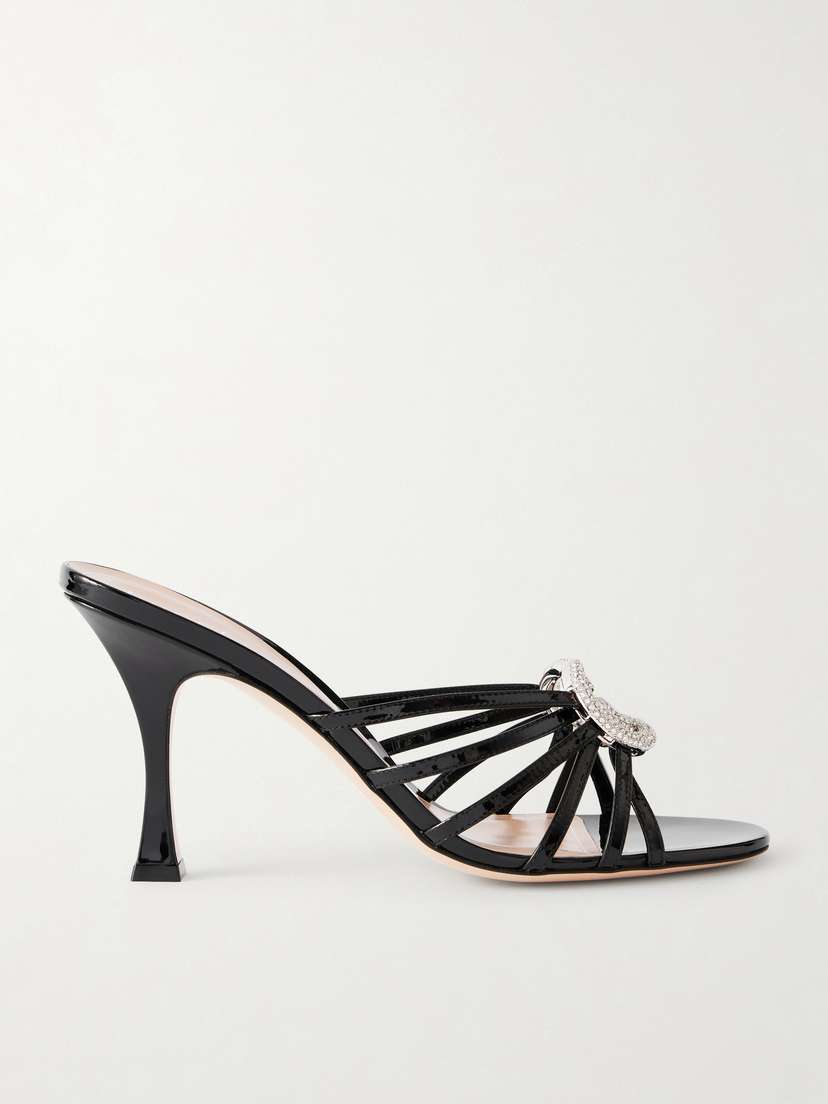Gucci Crystal-embellished Patent-leather Sandals