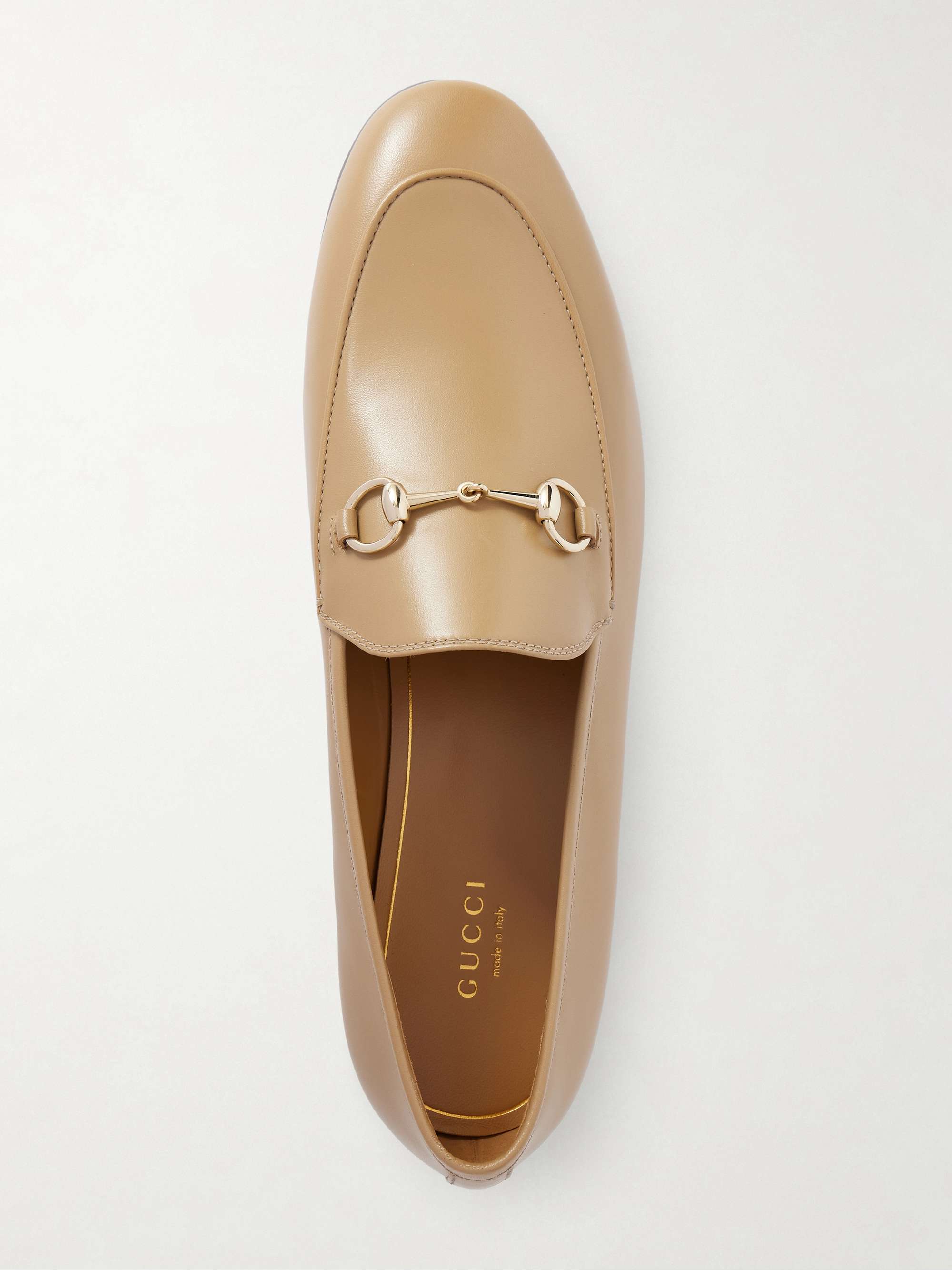 GUCCI Jordaan horsebit-detailed leather loafers | NET-A-PORTER
