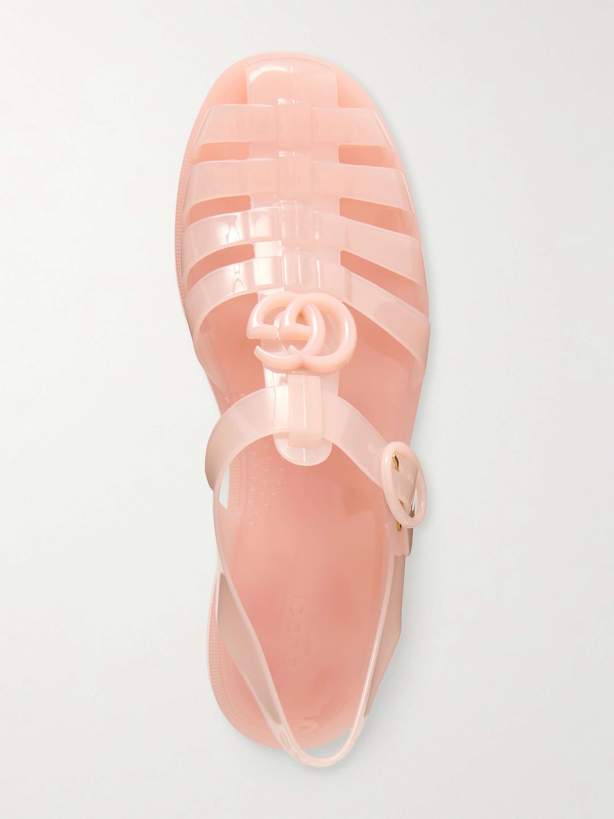 GUCCI Fisherman embellished rubber sandals | NET-A-PORTER
