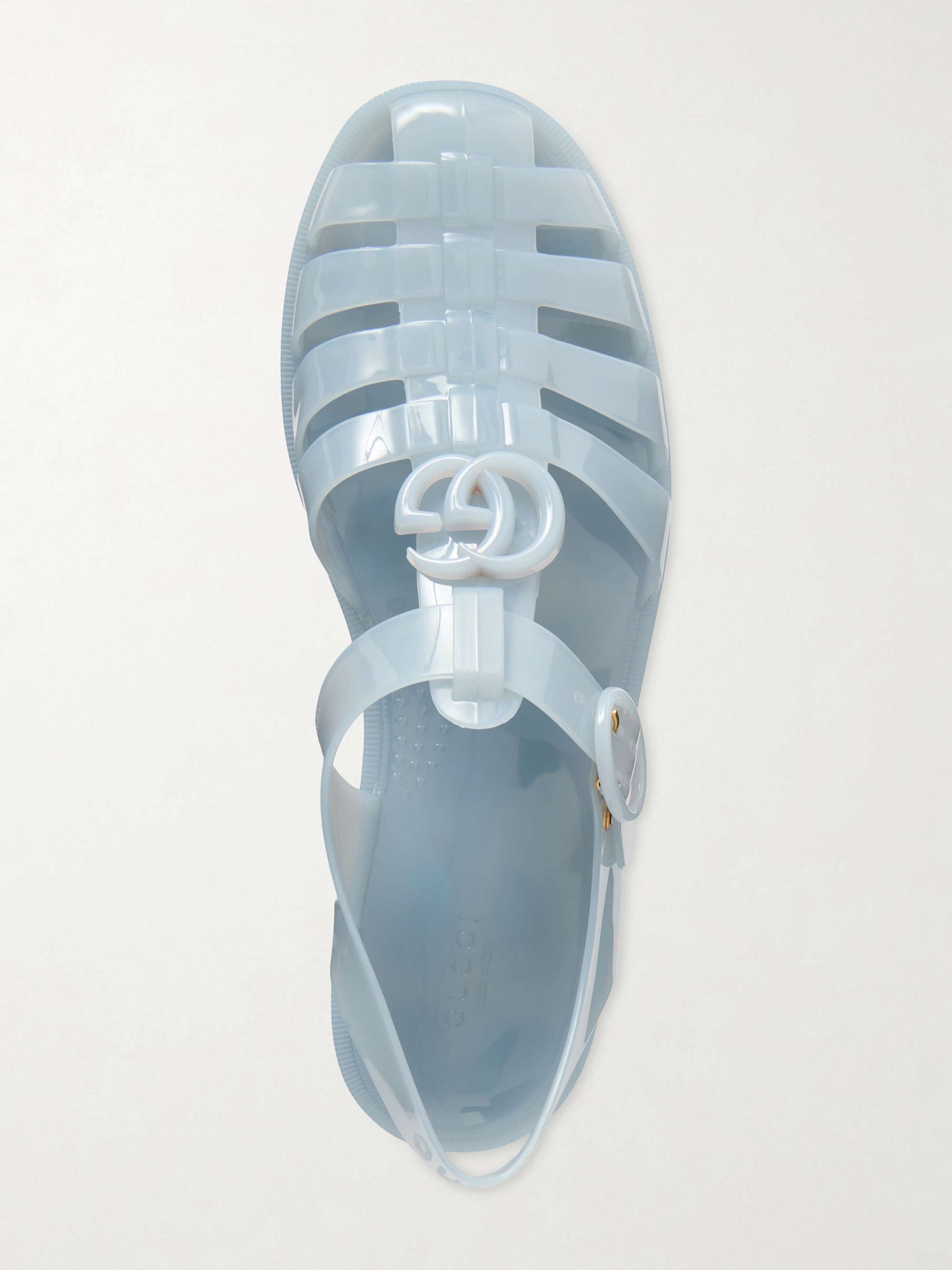 GUCCI Fisherman embellished rubber sandals | NET-A-PORTER