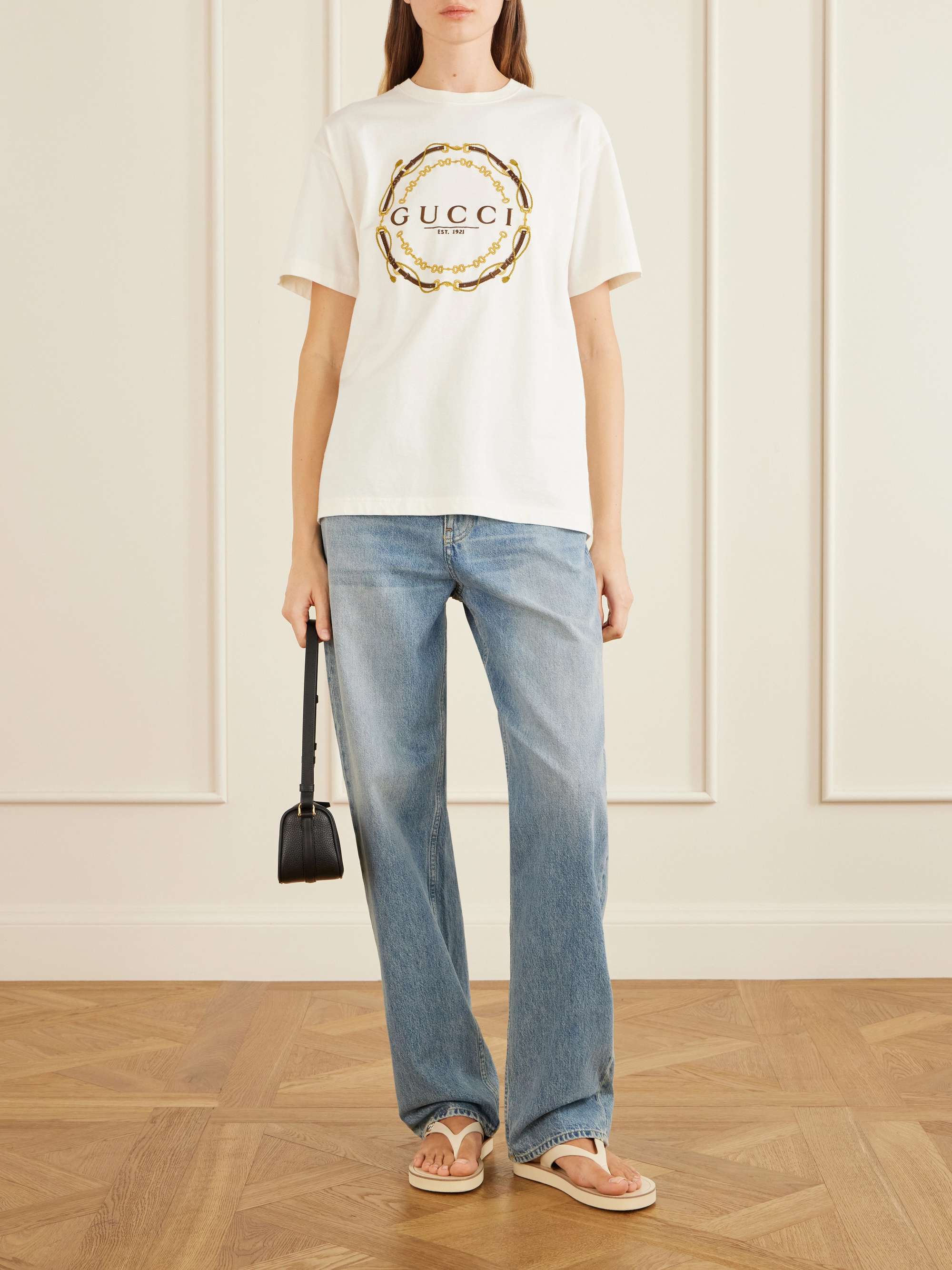 GUCCI Embellished leather sandals | NET-A-PORTER