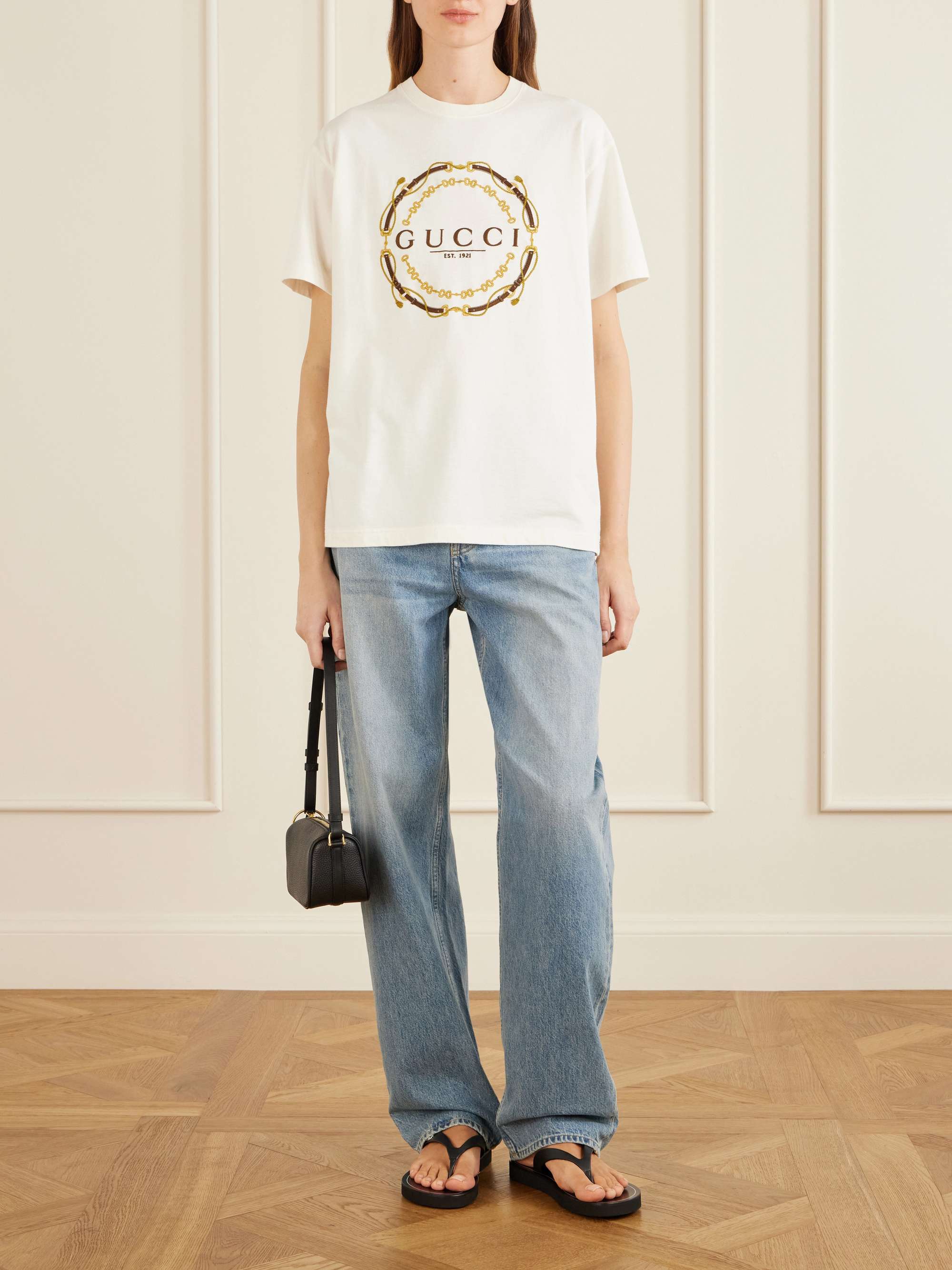 GUCCI Embellished leather sandals | NET-A-PORTER