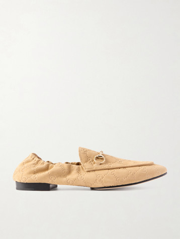 Gucci Horsebit-embellished logo-debossed suede loafers