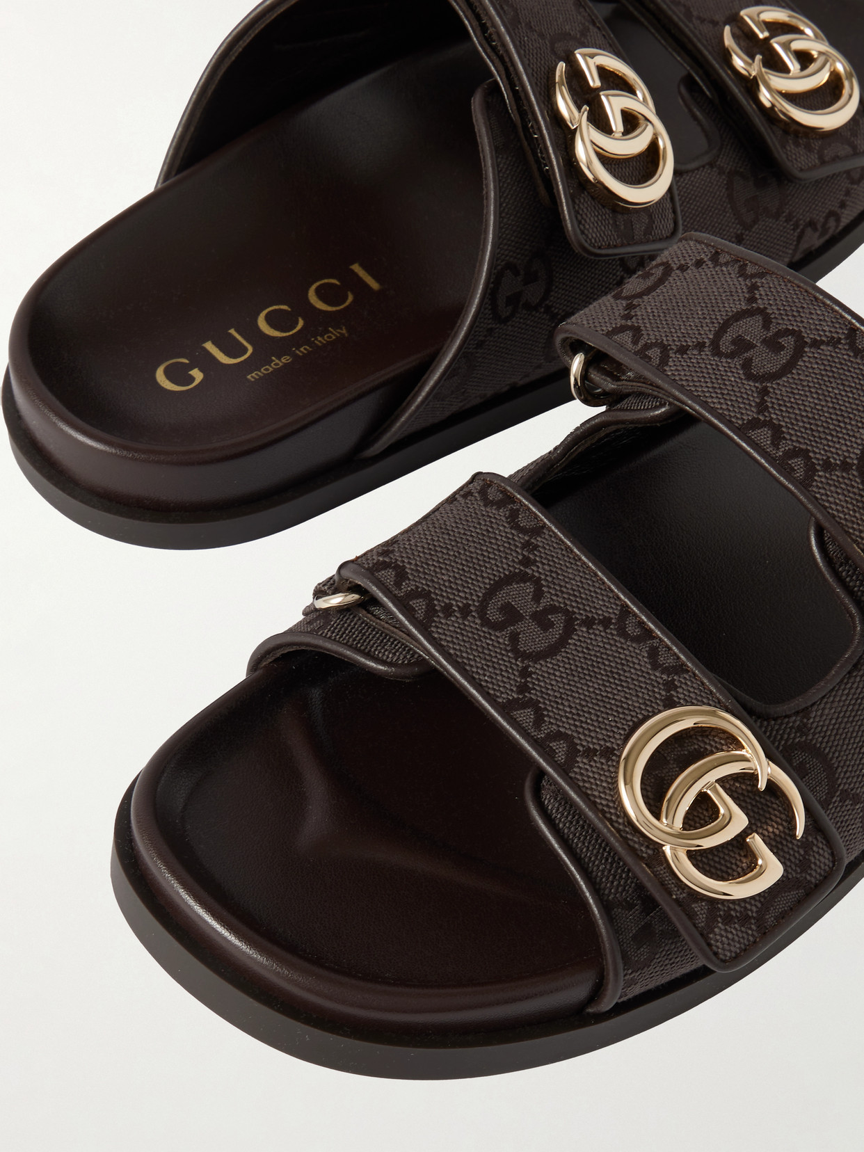 Printed Canvas-Jacquard Sandals