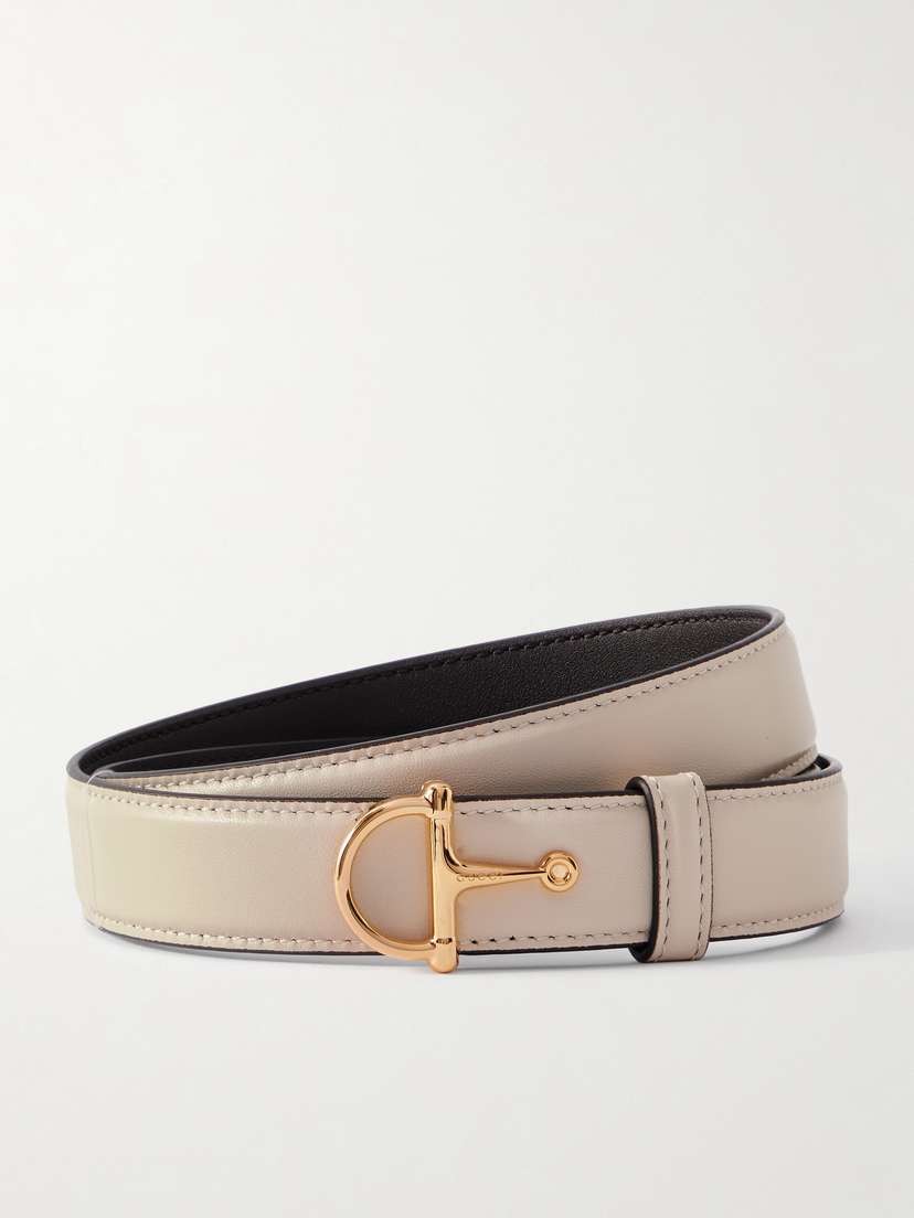 Gucci Horsebit-detailed Textured-leather Belt