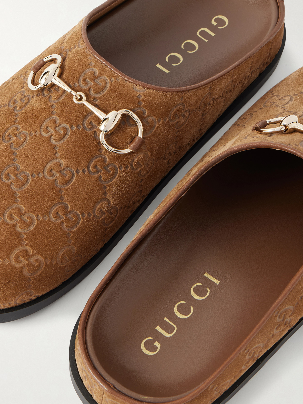 Horsebit-Embellished Logo-Debossed Suede Slip-Ons