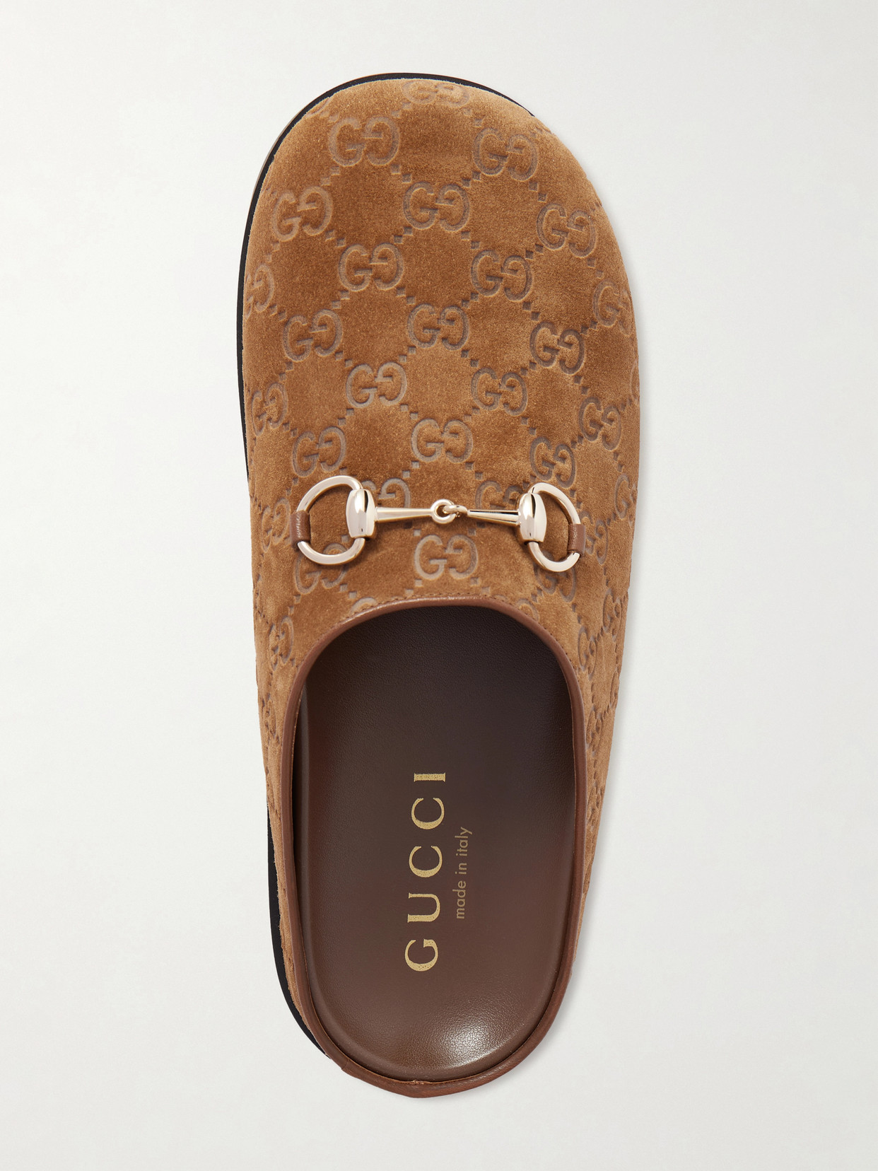 Horsebit-Embellished Logo-Debossed Suede Slip-Ons
