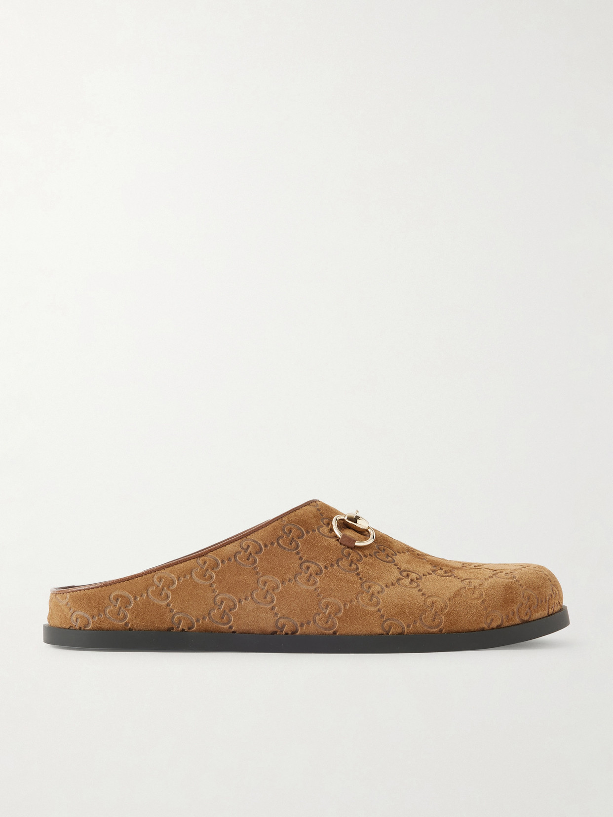 Horsebit-Embellished Logo-Debossed Suede Slip-Ons