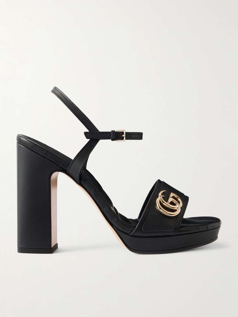 Gucci Embellished Leather Platform Sandals