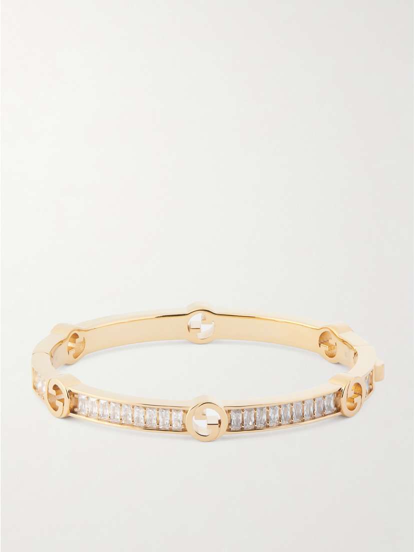 Gucci Blondie Gold-tone And Cubic Zirconia Bracelet