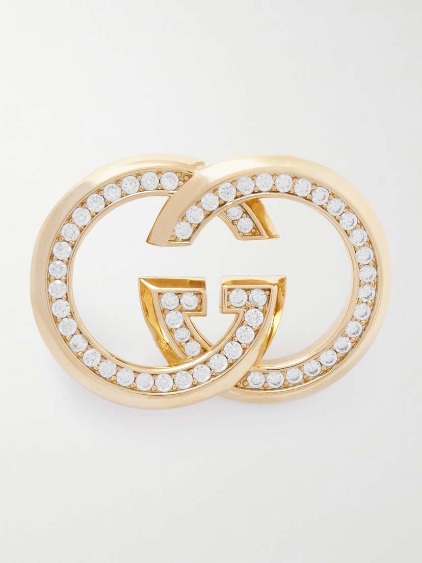 Gucci tone And Cubic Zirconia Brooch