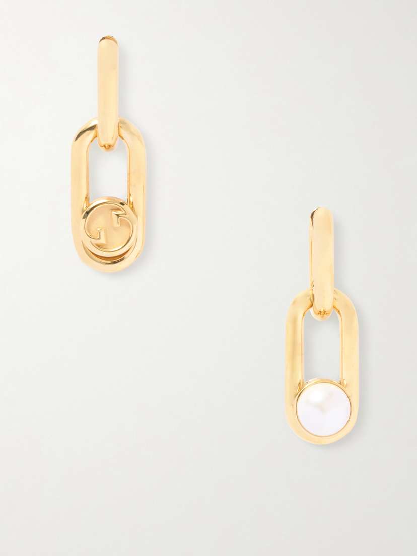 Gucci tone Faux Pearl Earrings