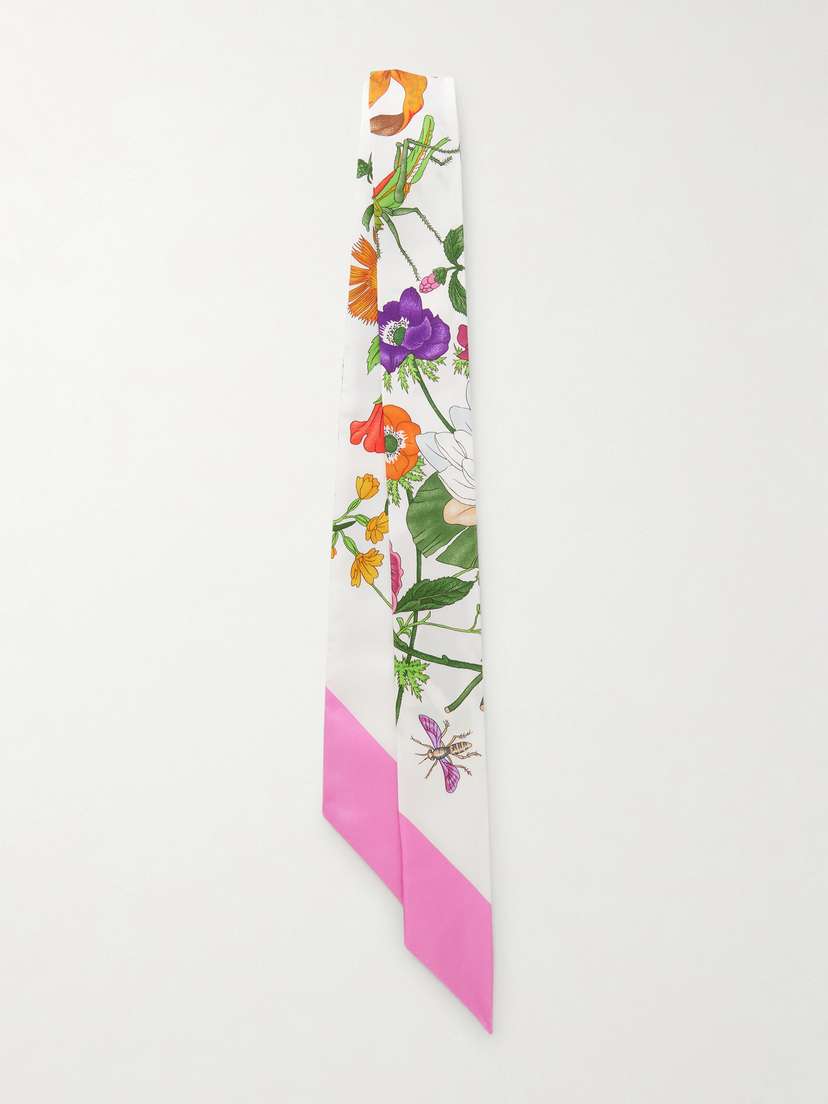 Gucci Flora Printed Silk-twill Scarf