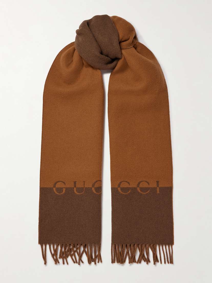 Gucci Fringed Wool And Cashmere-blend Scarf