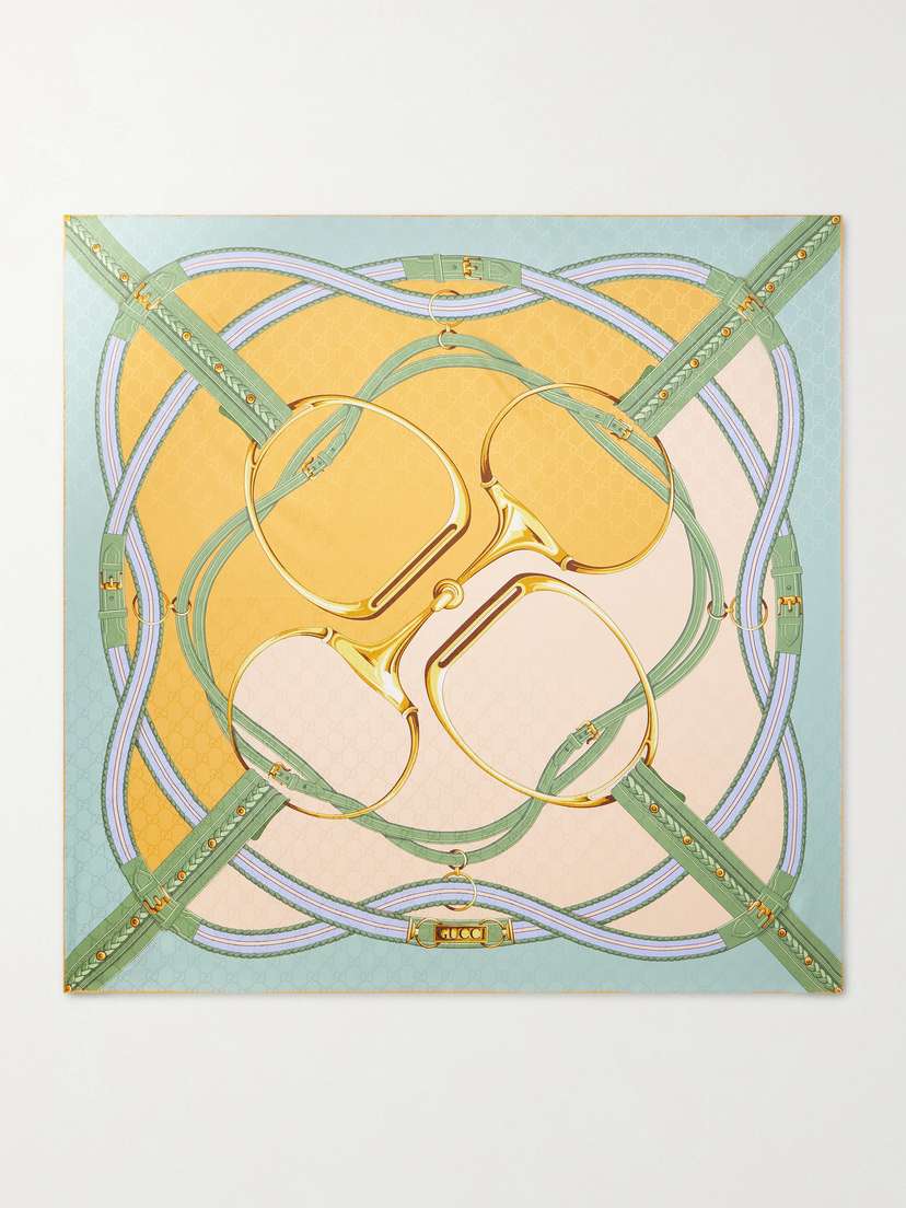 Gucci Printed Silk-twill Jacquard Scarf