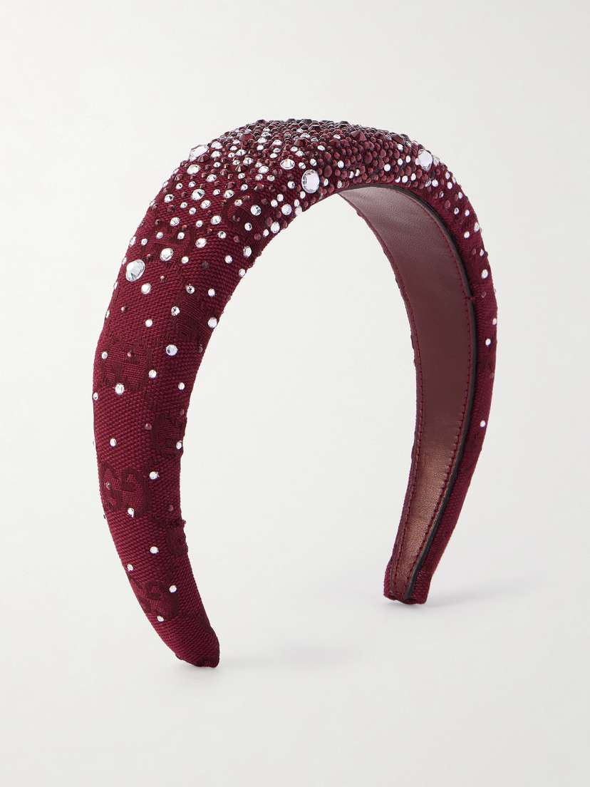 Gucci Ruth Crystal-embellished Padded Cotton-blend Jacquard Headband