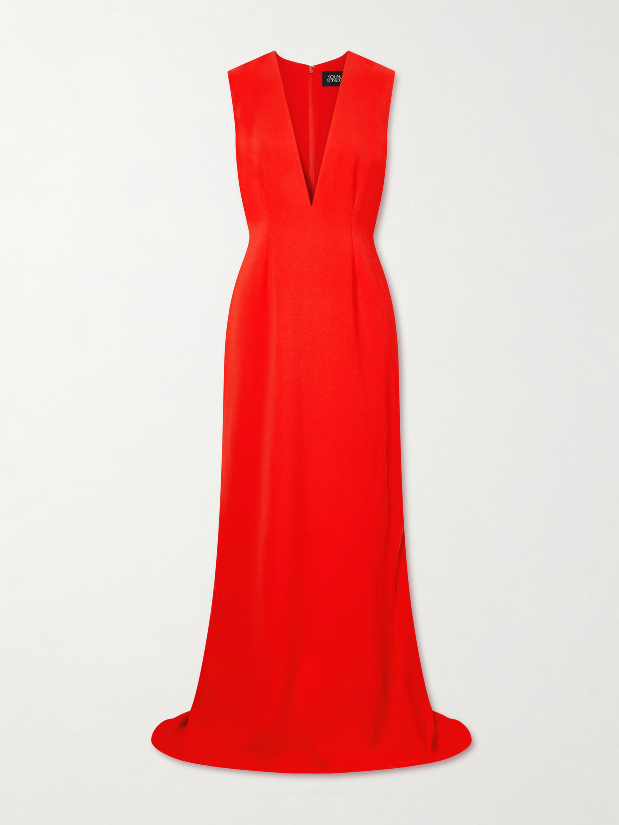 Solace London Althea Crepe Gown In Red