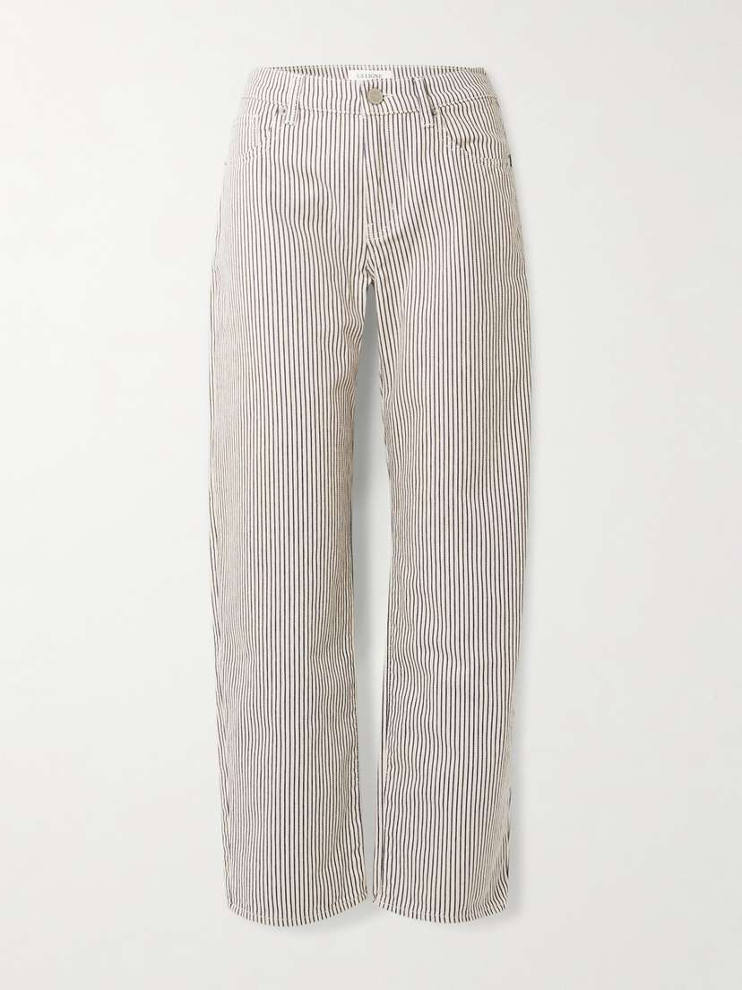 La Ligne Marilyn Pinstriped High-rise Straight-leg Jeans