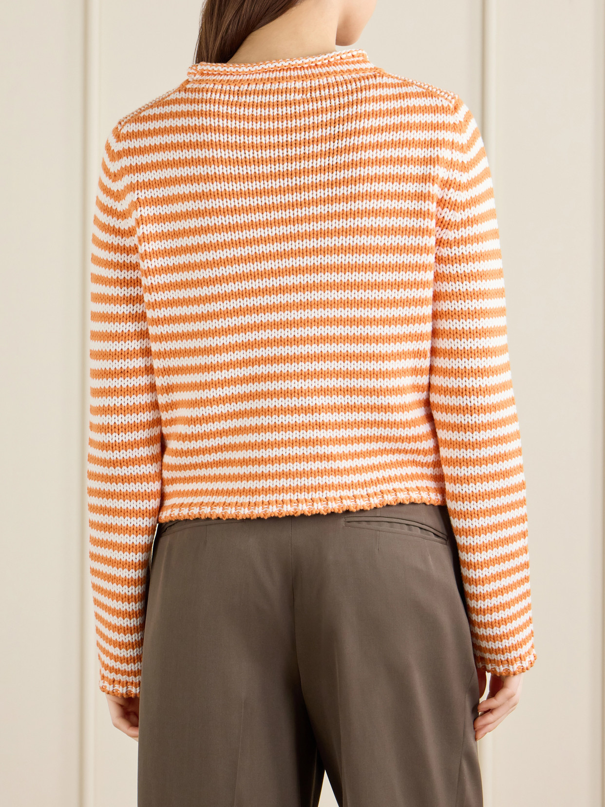 Mini Marina Cropped Striped Cotton Sweater